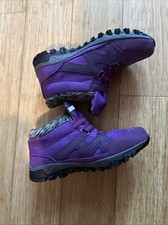 Uk 42/ 8, Purple Fashion Boots, Fake Fur Lining, Elastic Laces. Non-Slip Soles.