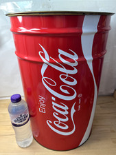 RARE VINTAGE COKE COLA STORAGE BIN LID SEAT BARREL POP ART TRASH 70S 80S PROP