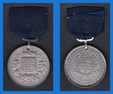 c. 1880  BAND OF HOPE MEDAL Temperance. Bible. White metal. 39 mm Extremely fine