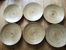 IKEA Hutlet Bamboo Bowls x 6. Set 30cm Round Centrepiece Serving Dish Eco VGC