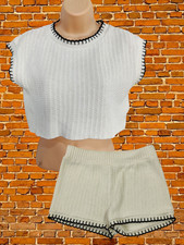 ZARA CREAM BLACK TOP SHORTS