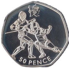 2012 Olympic 50p Coin .925