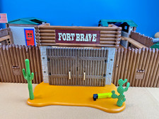 Playmobil 5245 6427  Western ACW Add-on Extended Fort Brave two Buildings Canons