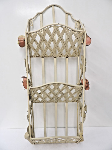Vintage toleware metal rose - metal,