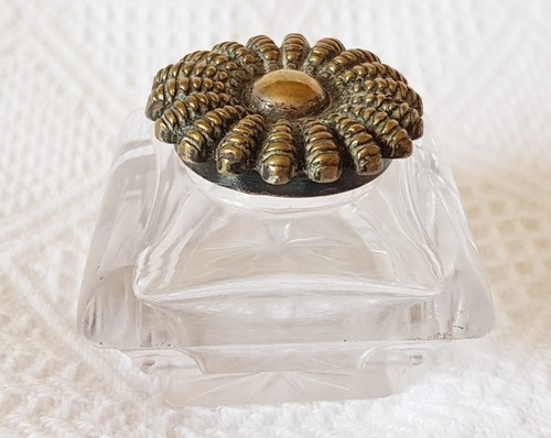 Inkwell cut glass - inkwell,