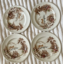 Johnson Bros "Castle on the Lake"  '4' -  Vintage Plates Genuine Hand Engraved