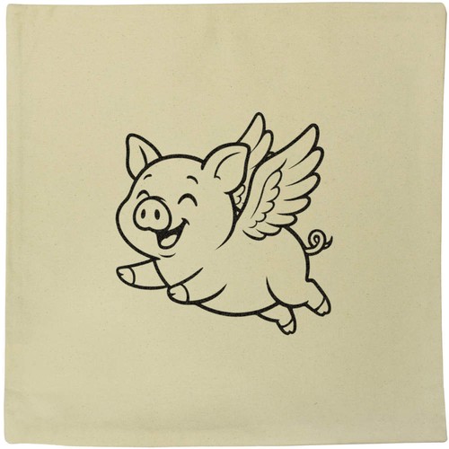Flying pig canvas cushion - pig',