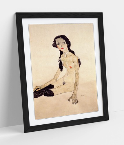 Egon schiele sitting girl with - egon,