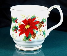 Royal Albert Poinsettia Montrose Shape Mugs - Excellent Condition - Seconds