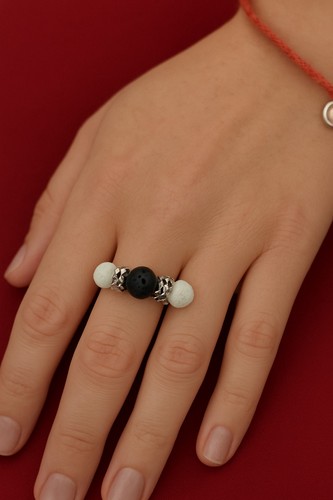 Quartz ring 4mm - 4mm, beaded