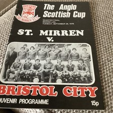 St.Mirren v Bristol City (Anglo-Scottish cup Q/f) 26/9/78