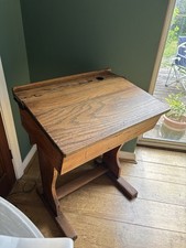Vintage Wooden School Desk Old