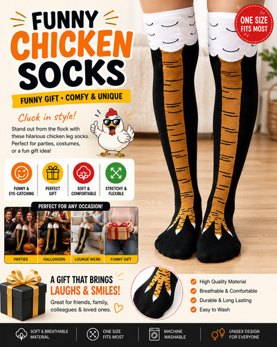 Funny chicken leg - leg, socks