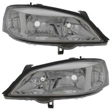 Headlights Vauxhall Astra G Mk4 1998-2004 Chrome Inner Headlamps Left & Right