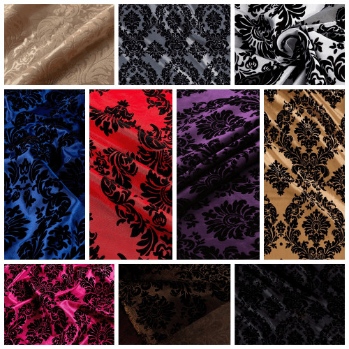Flocked damask taffeta - damask,
