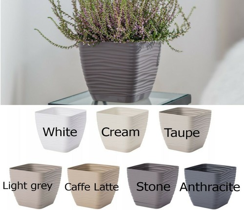 Plastic square plant pot with - plastic,