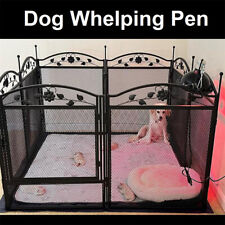 8 Panels Dog Whelping Pen Playpen Fence Birthing Box Safety Pen W/Floor Mat&Gate