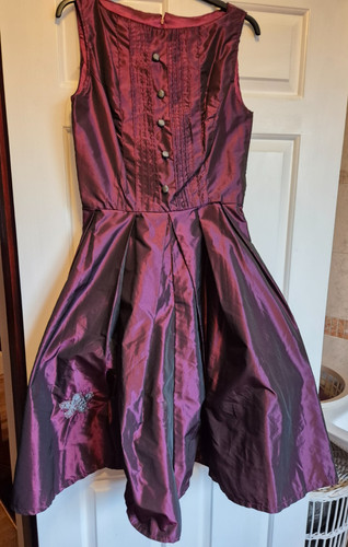 Sleeveless dress shiny maroon - dress,