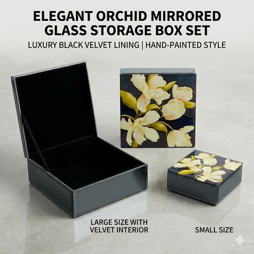 Elegant mirrored glass jewelry - mirrored,