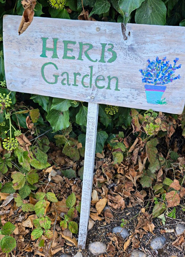 Wooden herb garden sign - sign, with