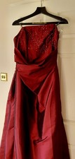 Roman Originals Burgundy/Wine Taffeta Evening Dress With Matching Bolero