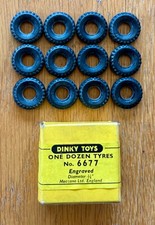 DINKY TOYS 6677 Box of 12 Tyres Black Engraved 11/16" diameter