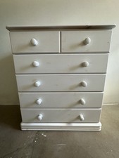 Chest Of Drawers  x 6 no Solid Painted White Pine Traditional Style 