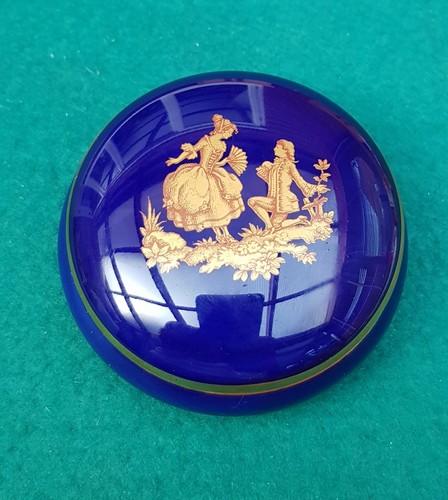 Limoges cobalt blue gilded - limoges,