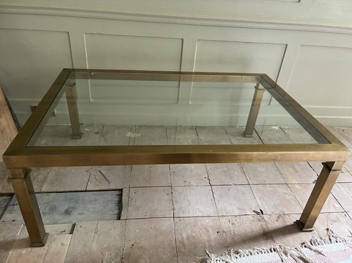 Vintage brass coffee - vintage, table