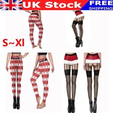Christmas Stretchy Women Leggings Print Elf Casual Workout Party Show Pants ~