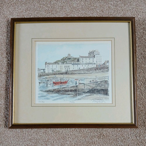 Tenby watercolour coastal - coastal, glyn