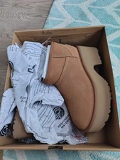 UGG Womens Classic Ultra Mini New Heights Boots - Chestnut UK6 EU39 100% Authent
