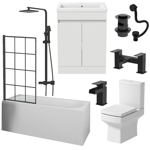 Complete bathroom suite black - bathroom,