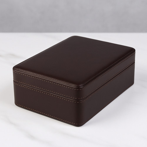 Dark brown leather luxury - brown,