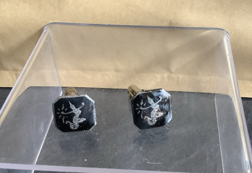 1930s silver siam - cuff, links