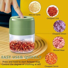 100+250ML Electric Garlic Food Chopper Grinder Blender Crusher USB Rechargeable