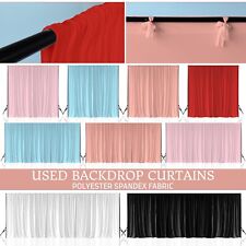 Used Backdrop Curtain Wedding Stage Background Drapes Poly Spandex Stretch Cloth