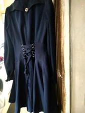 Woman's asos blue full skirted coat, button fastening, back detail & adjustable