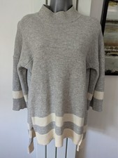 Ladies L K Bennett wool jumper grey cream. size M. 14