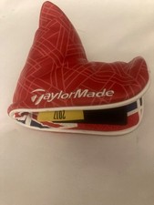 Taylormade Putter Golf Headcover Sock 2017 red vinyl Union Jack Lining 6x6”