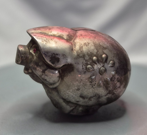 Very old metal piggy bank - piggy,