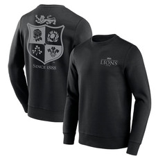 British & Irish Lions Sweatshirt Rugby Men's Black Graphic Top - New
