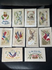 Lot of 10 WW1 Silk Embroidered