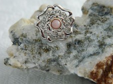 Welsh Clogau Sterling Silver & 9ct Rose Gold Tudor Rose Pink Opal Ring size M