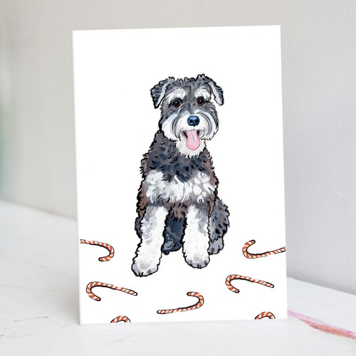 Festive mini schnauzer - festive,