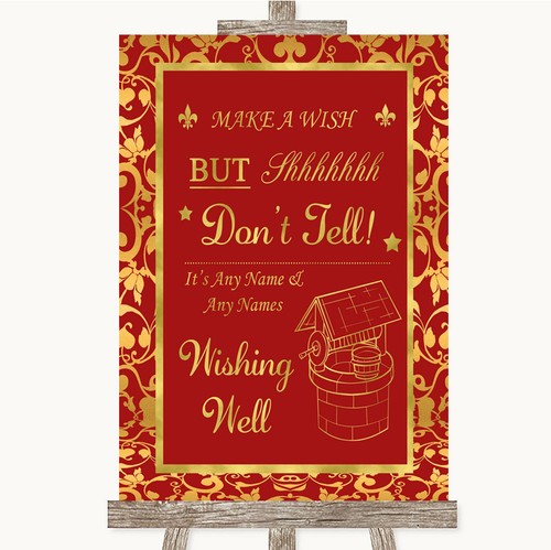 Red gold wishing well - &,