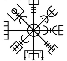 LARGE 23" Viking Compass Runic