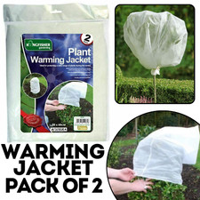 2x Kingfisher Frost Fleece Garden Plant Protection Warming Jacket Cover 80x60 cm