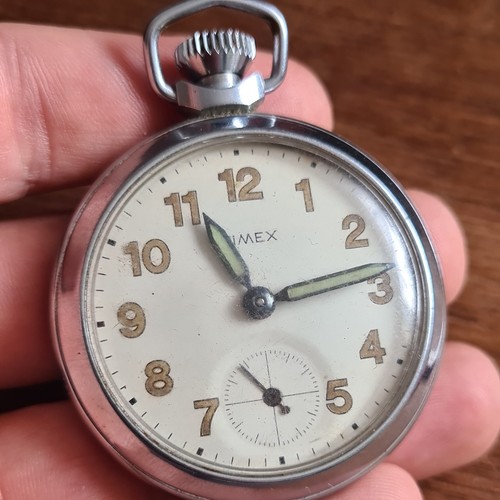 Vintage metal timex pocket - timex,