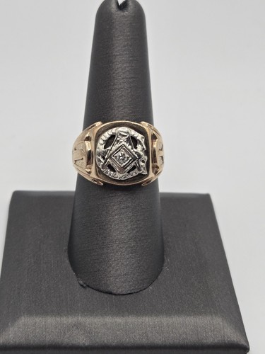 Vintage 10k masonic ring - vintage,